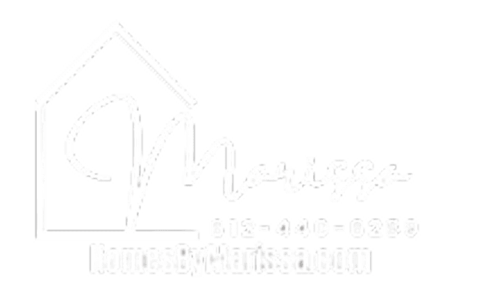 Real estate logo with contact information.